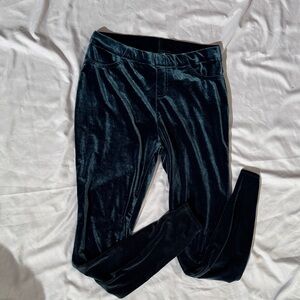 Time and Tru Velvet Leggings - Dark Teal